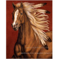 Pintura al óleo hecha a mano de la pintura animal del caballo en la lona para la decoración casera (EAN-233)